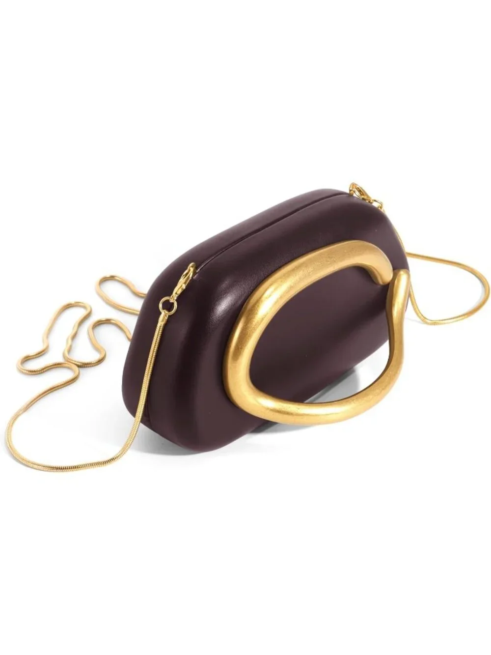 👜Women's Leather Red Coffee Acrylic Clutch Gold Handle Evening Bag Party